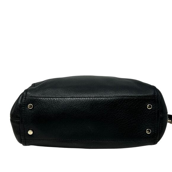 Kate Spade Black Leather Satchel Pine Street Kori Gold Chain Strap & Top Handle - Picture 15 of 16
